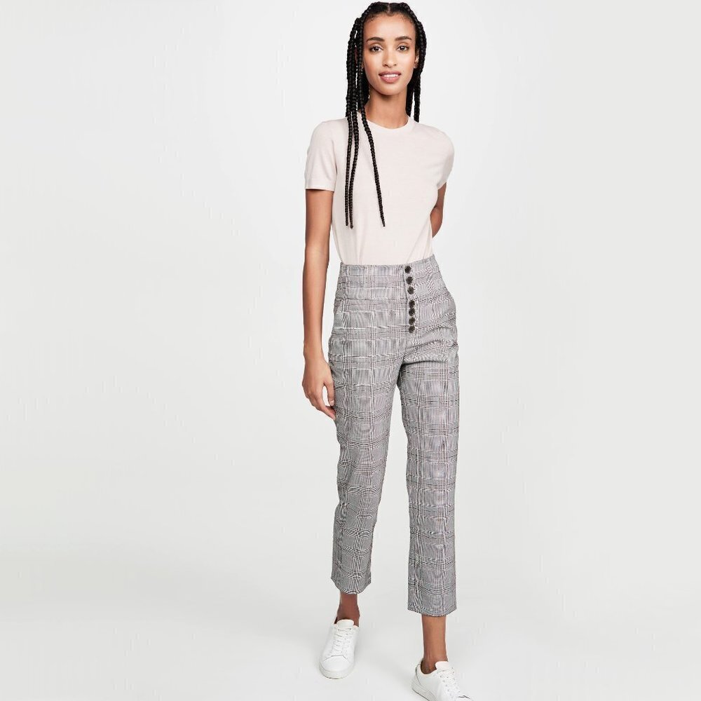 NWT Joie high waisted plaid houndstooth trouser pants, 6